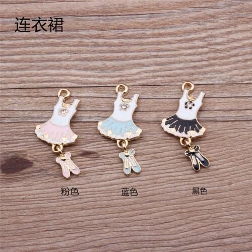 Hot 15pcs DIY Fashion Charms Enamels Gifts Dress Alloy Pendant Making Hair Bracelet Necklace Jewelry Accessories DIY Craft 2018