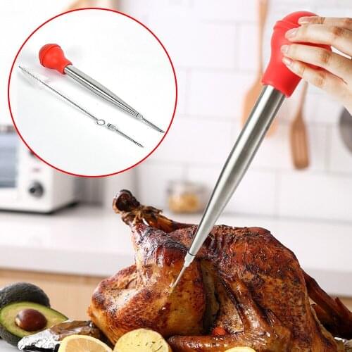 Turkey Basters Set Quality Silicone Bulb Including Meat arinade Injector Needle with Barbecue Basting Brush For Easy Clean