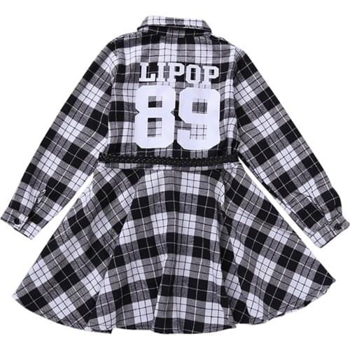 Teenage Girl Dress Plaid Pattern Girls Dresses With Belt Children Dresses 2021 Autumn Childrens Clothing 6 8 10 12 14