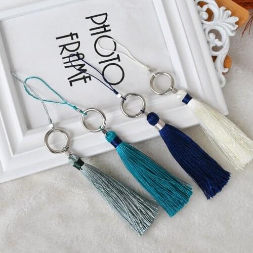 QGVLish 10Pcs Iron Ring Cord Small Key Tassel Fringe Curtain Accessories DIY For Valance Stage Cushion Sofa Key Tassels Tie Back