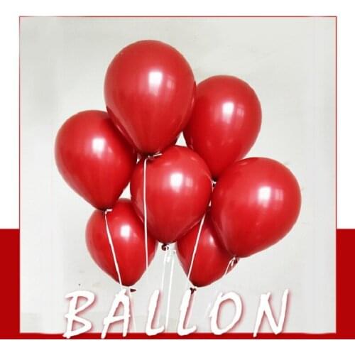 100Pcs 10 Inch Red Latex Balloons Garnet Red Thick Round Balloon Wedding Valentines Day Birthday Party Decoration