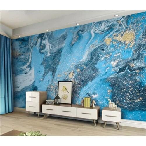 Modern Wallpaper Blue Abstract Marble Textured Mural Wallpaper for Living Room Bedroom Wall Papers Home Decor Papel De Parede 3D
