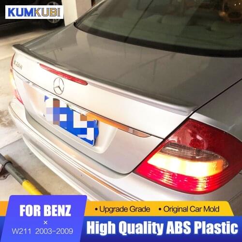 For Mercedes-Benz W211 Black Spoiler 2003-2009 ABS Car Rear Wing Primer Color Rear Spoiler W211 E300 E320 E240 Spoiler 2003-2009