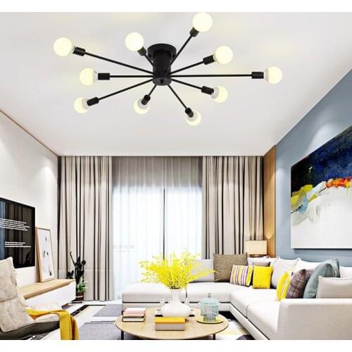 Vintage Metal Star Chandelier Lighting Retro Spider Chandeliers Semi Flush Mount Ceiling Lamp Sputnik Light Fixture Home Lights