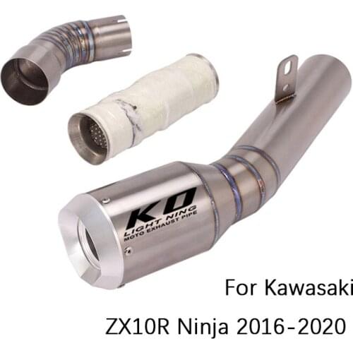 For Kawasaki ZX10R Ninja 2016-2020 Motorcycle Exhaust Pipe Titanium Alloy Escape Slip On Original Catalyst No DB Killer Clamp-on