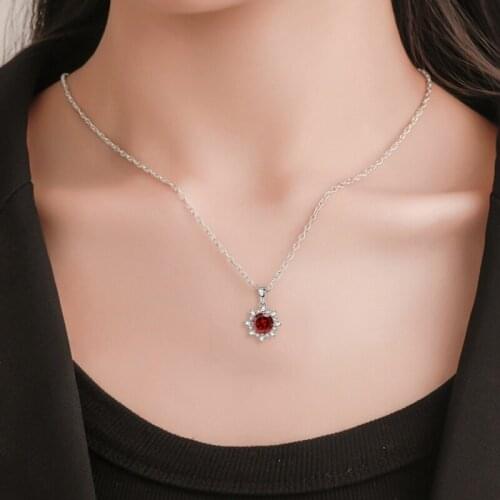 1Pcs Pendant Necklace Crystal Gem Fashion Necklace Womens Elegant Anniversary Gift