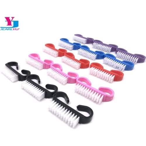 100pcs/lot UV Gel Nails Care Dust Clean Handle Scrubbing Pink Brush Soft Remover Dust Nail Brushes Accessory Set File Manicure