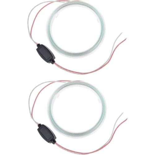 2 Pcs 90mm COB Angel Eyes Halo Car LED Light Ring Headlight DRL DC 12V