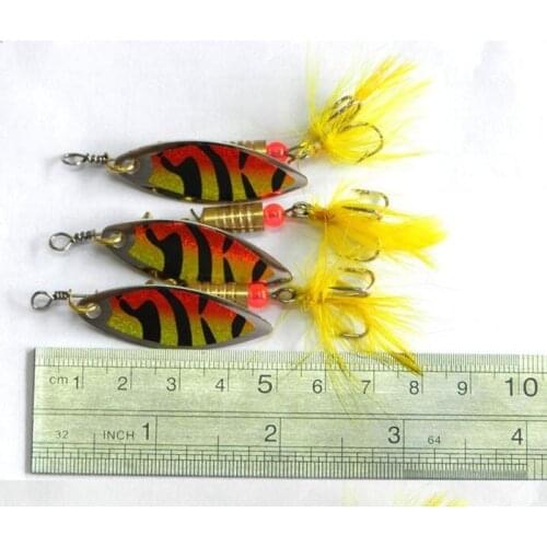 3Pcs 6g Metal Spoon Lures with Feather Artificial Lure Spinner Jig Fake Bait for Sea River Lake Fishing Tackle