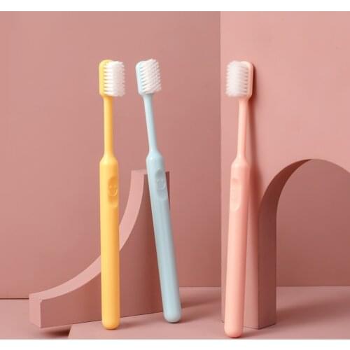 3Pcs Soft Bristles Toothbrush for Adult Couples Home with Protective Cover Superfine Small Head Tooth Brush Gums Clean Oral Care