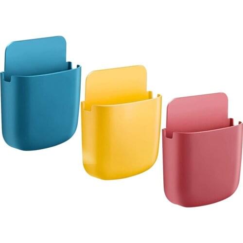 3Pcs Remote Control Holder Wall Mount Adhesive Remote Control Holder Wall Mount Media Storage Box Sticky Organizer