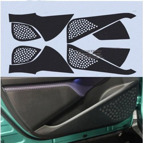 TOMMIA For Toyota CHR C-HR Car Inside Door Cover Scratch Protection Anti Kick Pads Carbon Fiber Stickers 4pcs