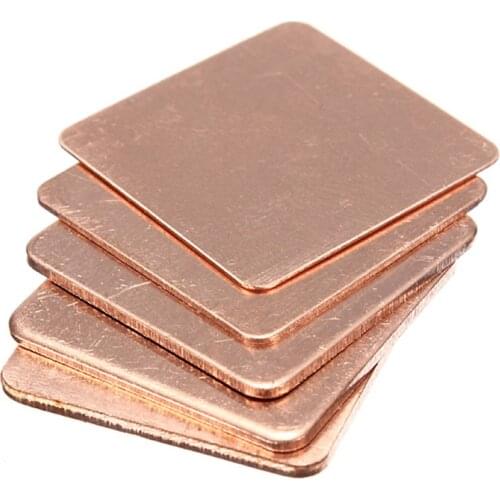 5 X Copper Heat Sink Laptop GPU CPU Heat Sink Copper Shim 20x20x0.3/0.5/0.8/1.0/1.2/1.5mm