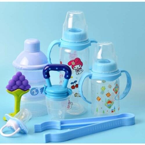 7pcs/set Baby Food Feeding Kit Bottle Teether Pacifier Bottle Storage Box Bottle Clip Tool Set Bottle Feeding Gifts For Child
