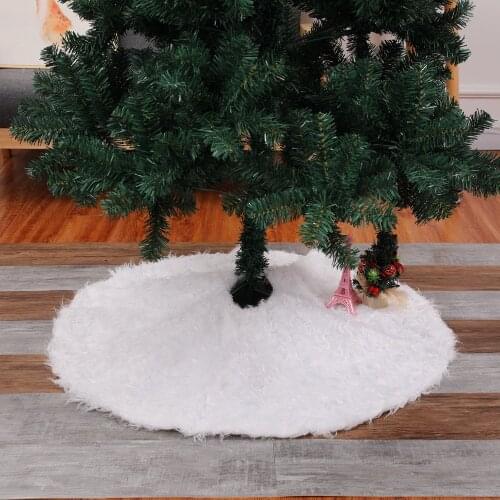 78-90-122cm Snow Plush Christmas Tree Skirt Base Floor Mat Cover XMAS Merry Tree Ornament Santa Claus Christmas Tree for Home