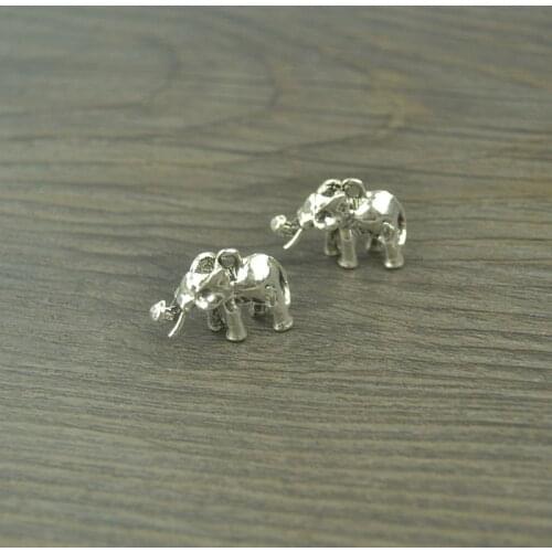 8 pcs vintage Tibetan Silver Plated Elephant Charms metal Pendants for Jewelry Making DIY Handmade Craft 22*15 mm 4115C