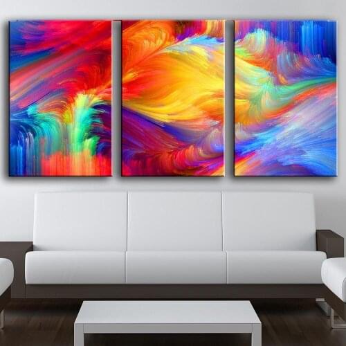 DDWW Abstract Painting Spot The Pattern Paint The Rainbow Canvas Art Home Decoration Wall Pictures for Living Room No Frame