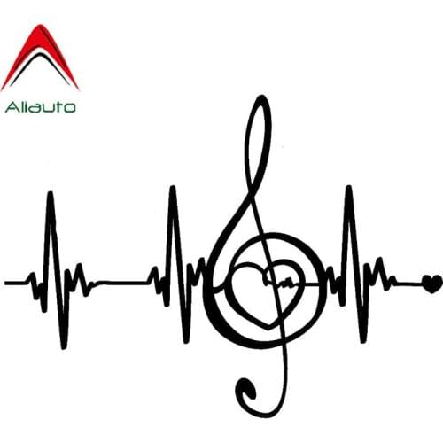 Aliauto Creative Car Sticker Music Pulse Heartbeat Lines Vinyl Silhouette Accessories PVC Decal for Tiguan Infiniti,17cm*12cm