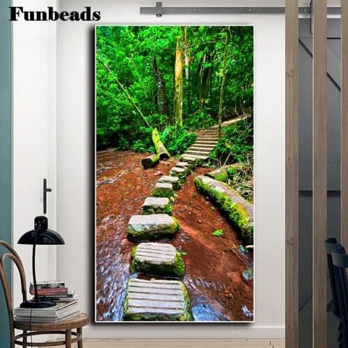 DIY diamond painting forest running water natural scenery cross stitch diamond diamond embroidery full square drill large FF3758