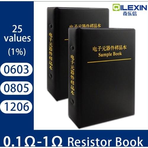 Chip Resistor Assortment Kit 0.1Ω-1Ω 0603 0805 1206 1% FR-07 SMD Book SMT 25 Values Sample Book