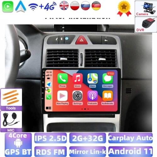 1024*600 Android For Peugeot 307 307CC 307SW 2004-2013 Car Radio Multimedia Video Player Navigation GPS 2Din IPS Screen Carplay
