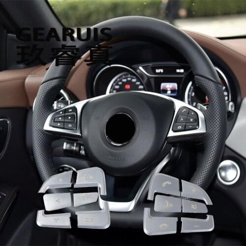 Car styling wheel buttons sequins decoration Interior for Mercedes Benz GLC A C Class W205 X253 CLA C177 GLA X156 Accessories
