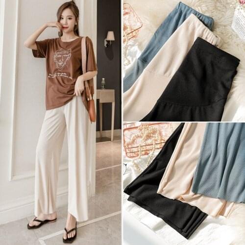Pregnant women eight-point wide-leg pants summer pregnant women stomach lift pants casual wear wild pregnant women pants