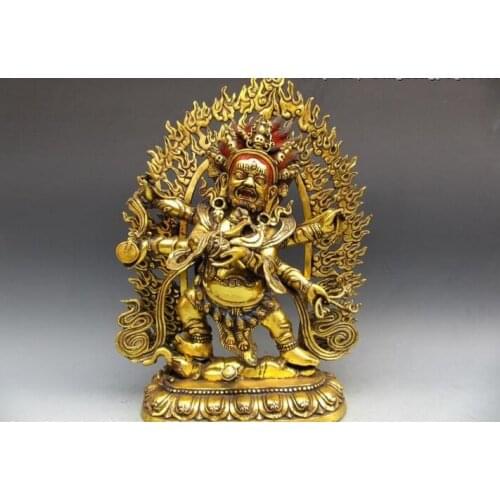 Fast shipping USPS to USA S0560 20 Tibet Copper Bronze Gild Six Arm Sadbhuja MaHaKaLa DHARMAPALA Buddha Statue
