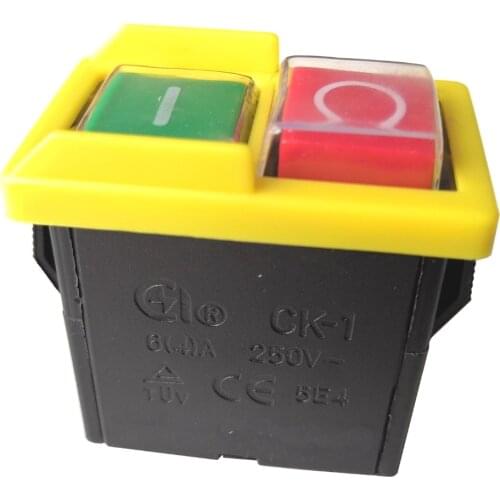 CK-1 125V/10A 250V/6A 4 Pins Waterproof Electromagnetic Pushbutton Switches Electric Safety Switch for Grinder