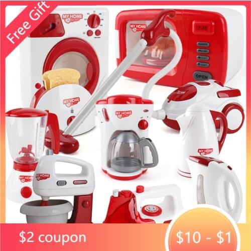 Children 2-4 Years Pretend Play House Toys Vacuum Cleaner Cleaning Toys Housework Cleaning Washing Machine Mini Educational Toys