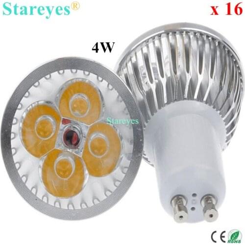 16 pcs Dimmable 4W 3W GU10 MR16 E27 B22 E14 GU5.3 LED Spotlight lamp Downlight bulb droplight light led Lamp led Light lighting