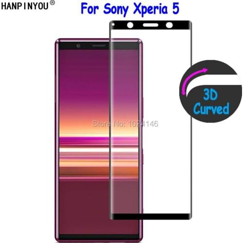 For Sony Xperia 5 Xperia5 6.1" 9H Ultra Thin 3D Curved Full Cover Front Tempered Glass Film Screen Protector Protective Guard