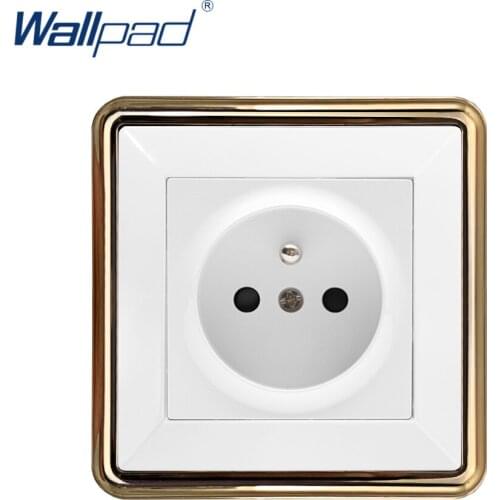 2019 Wallpad EU French Socket Wall Electrical Power Socket Outlet Gold Panel 110-250V 16A