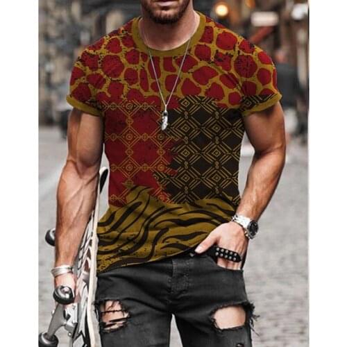 Hot Sale Summer Stitching Pattern 3D Print Street Style Men Hip Hop Streetwear Short Sleeve O Neck Tshirt Oversize Drop Shipping