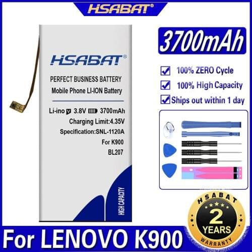 HSABAT BL207 3700mAh Mobile Phone Battery for LENOVO K900 Battery