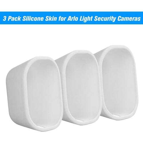 KKMOON White/Black Silicone Skin for Arlo Light Security Cameras Outdoor Weatherproof UV-resistant Case Security Camera