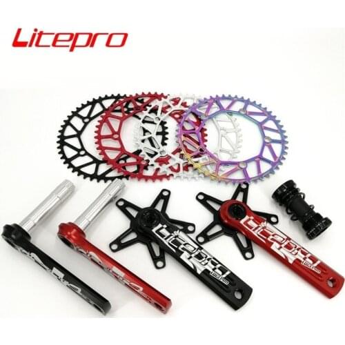 Litepro EDGEPRO Crankset 130BCD 170mm Crank 50T Chainring Aluminum Alloy CNC Press-in Bottom Bracket Road Folding Bike Part