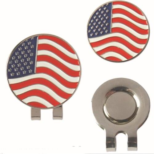 American flag Golf Ball Mark with Golf Hat Clip Magnetic Outdoor Alloy golf marker supplies accessories