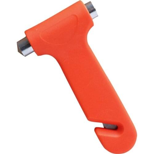 2-in-1 Mini Car Safety Hammer Life Saving Escape Emergency Hammer Seat Belt Cutter Window Glass Breaker Car Rescue orange Hammer