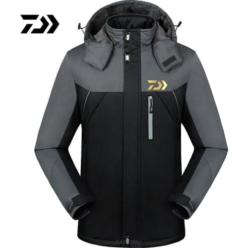 Daiwa Mens Outdoor Sports Fishing and Mountaineering Jacket Plush Winter Windproof Waterproof Fishing and Mountaineering Jacket
