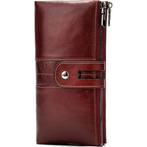 MVA Womens Purses Leather Wallet with Coin Pocket Luxury Wallet Cash and Card Coin Wallet Women Clutch Bag Genuine Leather 8560