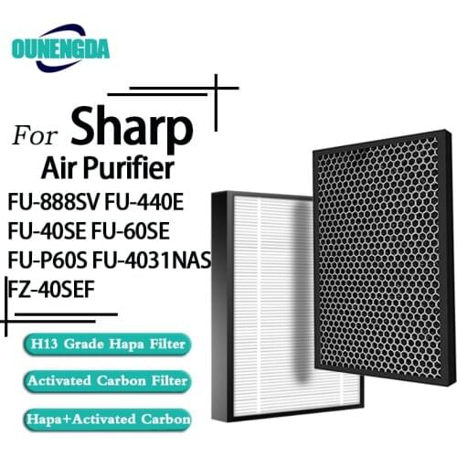 For FZ-40SEF HEPA filter and Active Carbon Filter Replacement Sharp FU-888SV FU-440E FU-40SE FU-P60S FU-4031NAS Air Purifier