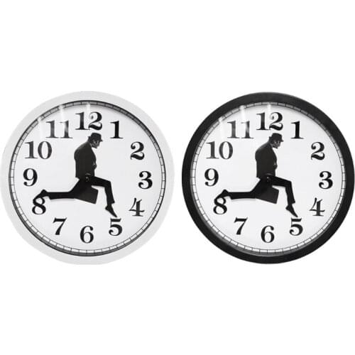 10inch Inspired Walking Wall Clock for Fools-creative Wall Clock Artwork for Office and Library Wall Decoration