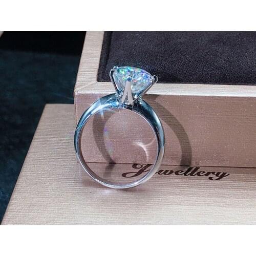 Handmade Original 925 Silver Ring Luxury Brand S925 Sterling Silver Solitaire 2.0ct Zirconia Diamond Wedding Rings for Women