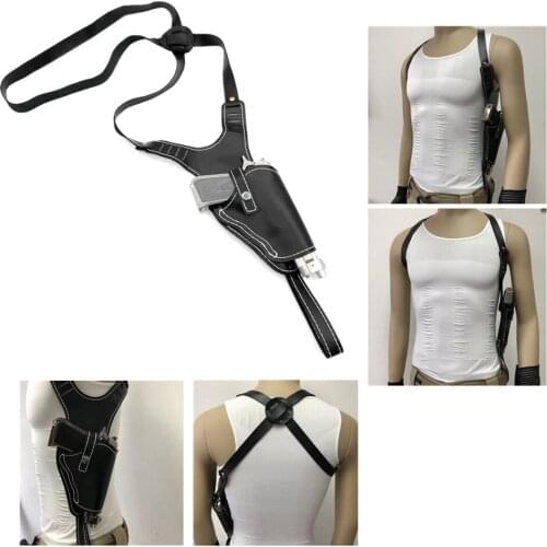 Tactical New Leather Underarm Pistol Holster Portable Anti-theft Hidden Holster Adjustable Leather Hand Gun Holster Black