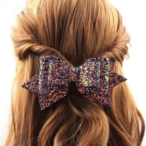 New Fashion Women Princess Bow Hair Clips Lady Girls Sequin Big Bowknot Barrette Hairpin Hair Accessories Jewelry (12Colors)
