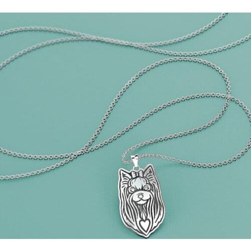 10pcs/lot Yorkshire Terrier Necklace Tiny Dog Breed Jewelry Charms Pendant Pets Puppy Gifts