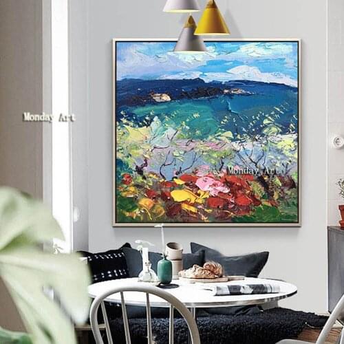 Large Size bestart Hand Painted Landscape Oil Painting on Canvas artwork painting Wall Art Pictures For Living Room Home Decor