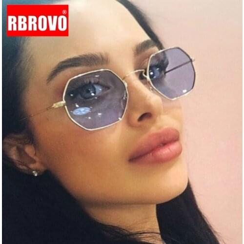 RBROVO Retro Sunglasse Women Polygon Vintage Sunglasses Women Luxury Glasses for Women/Men Brand Designer Oculos De Sol Feminino
