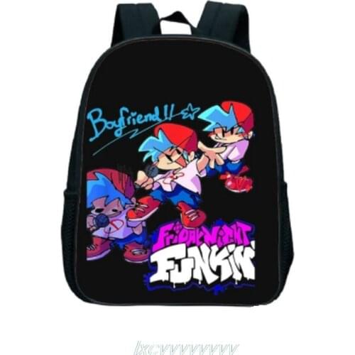 Friday Night Funkin print Childs Backpack Kids School Bags for Gilrs Plecak 12inch Child Bags for Boys Baby Mochilas Escolares